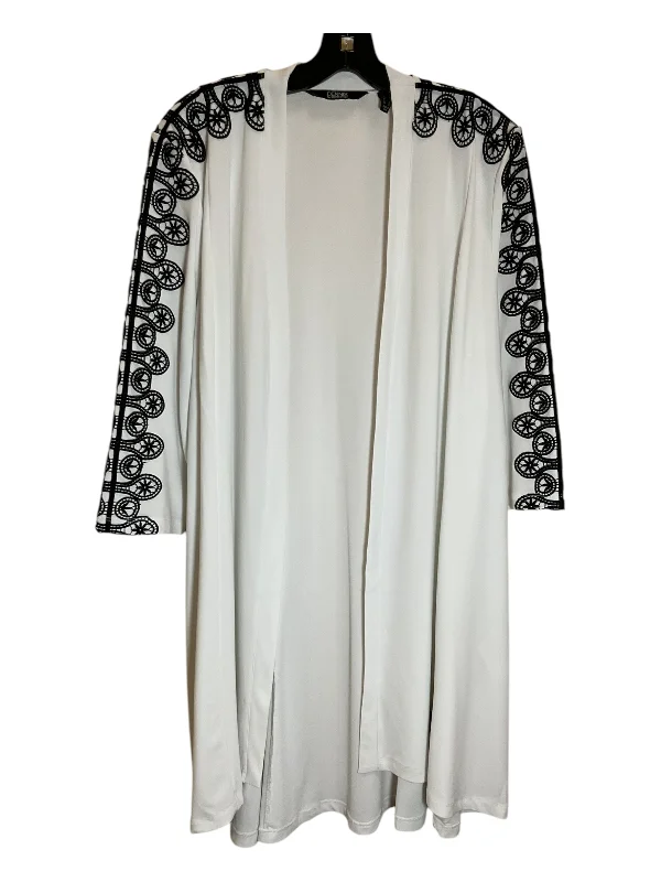 Cardigan By Dennis Basso Qvc In Black & White, Size: L