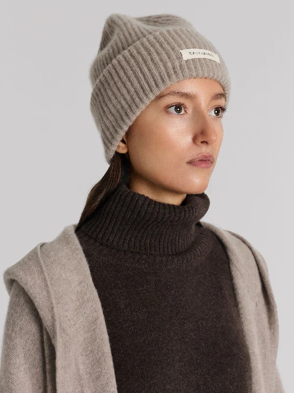 Cashmere beanie "Odny" - Toast