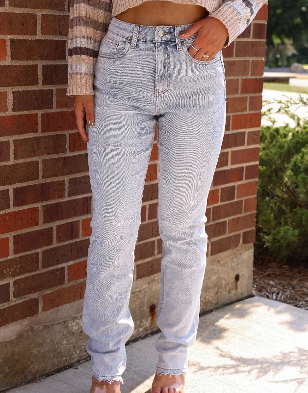 High Rise Stretch Straight Denim