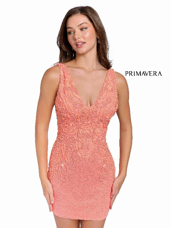 Primavera Couture Prom Short Fitted Dress 3807