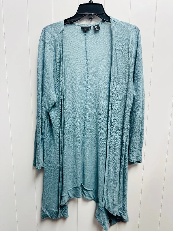 Cardigan By Tahari By Arthur Levine In Grey, Size: L