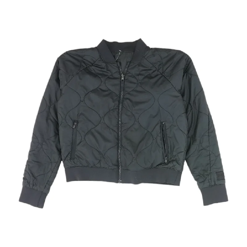 Black Solid Puffer Jacket