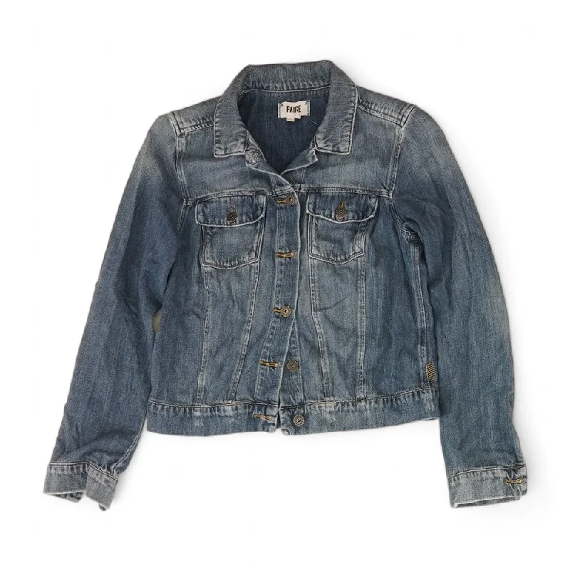 Blue Solid Denim Jacket