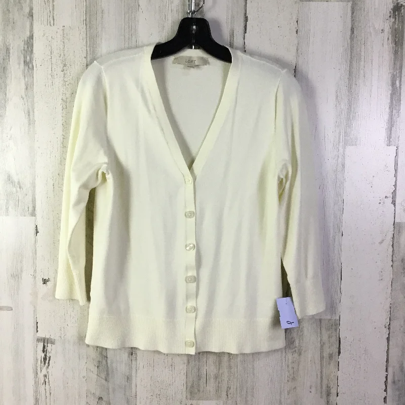 Cardigan By Loft In Cream, Size: L