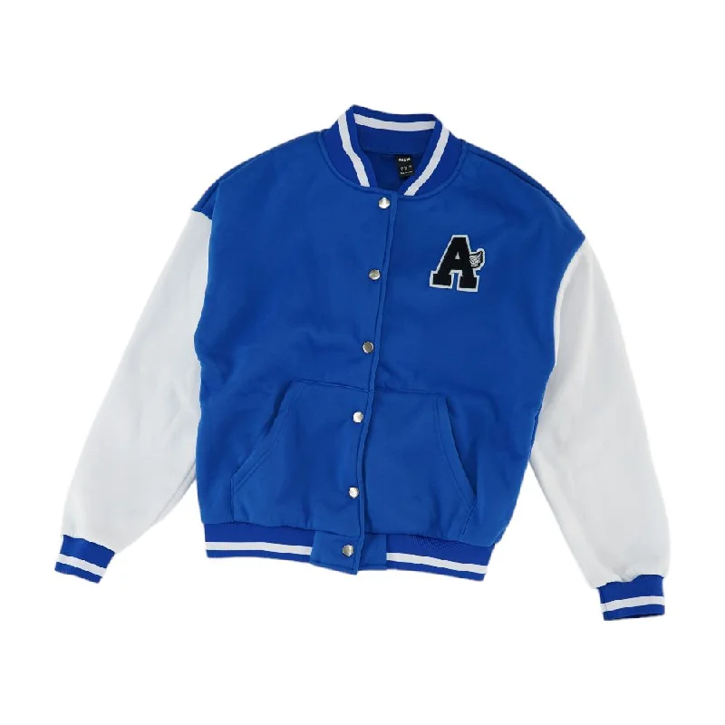 Blue Color Block Varsity Jacket