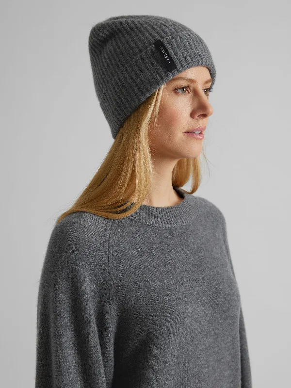 Cashmere beanie "Elli" - dark grey