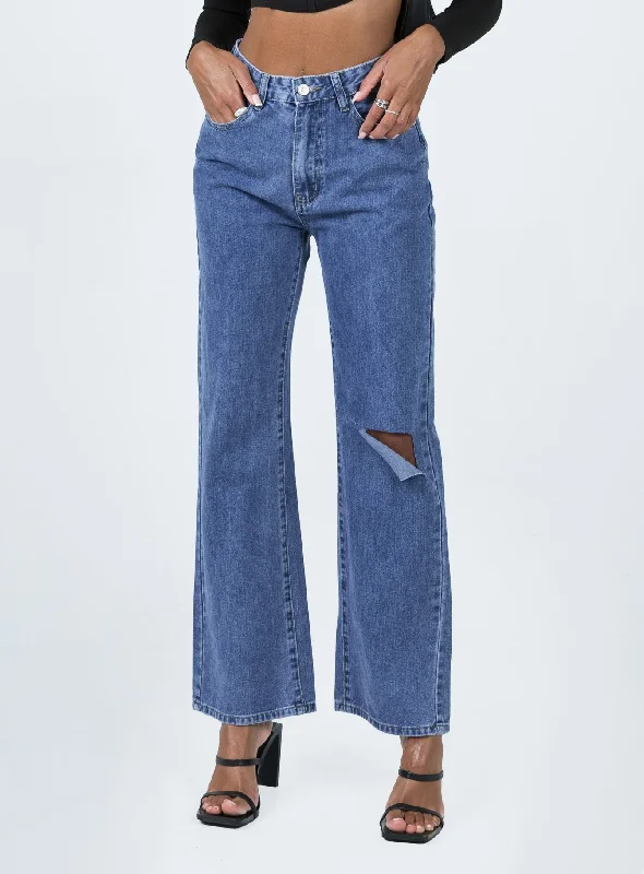 Sevina Wide Leg Denim Jeans Dark Wash