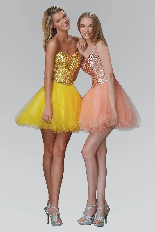 Strapless Tulle Short Prom Dress