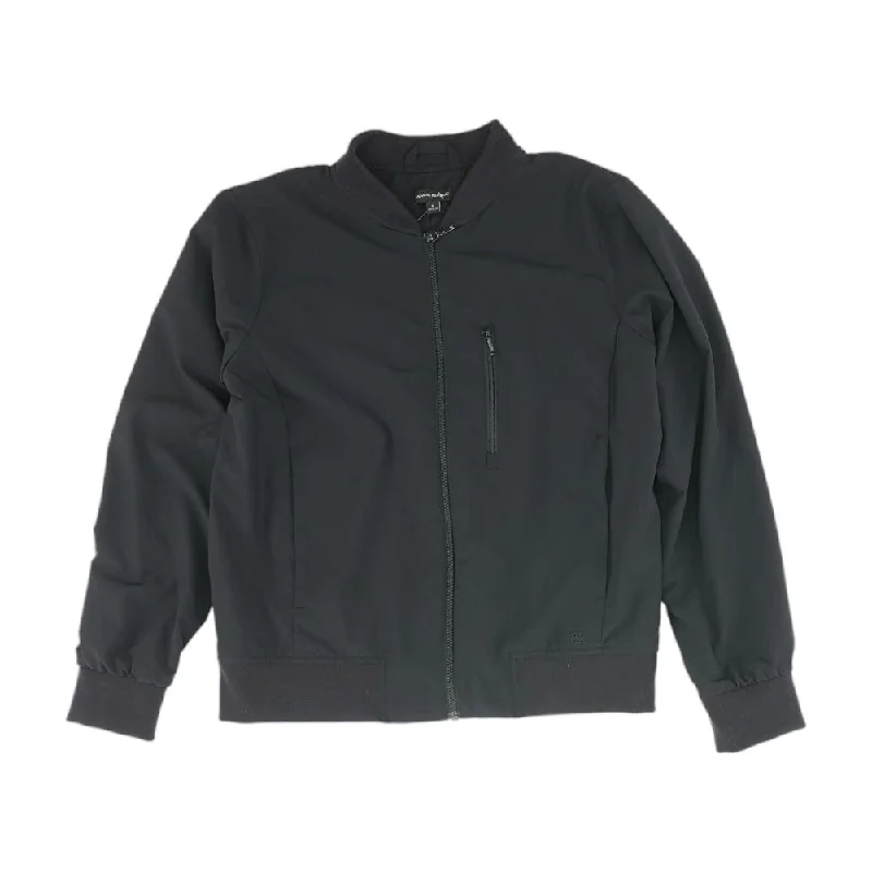 Black Solid Bomber Jacket