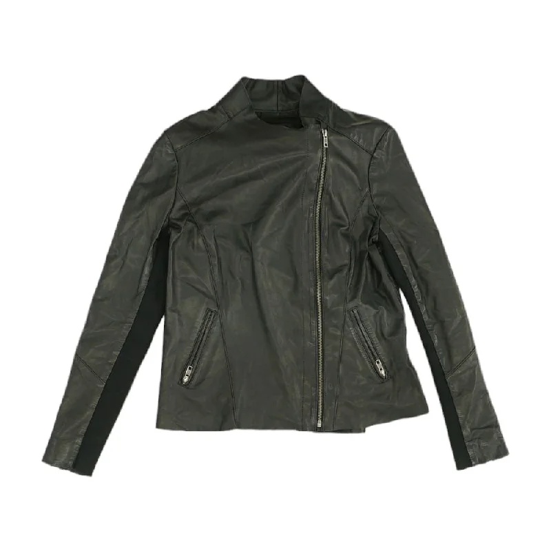 Black Solid Leather Jacket