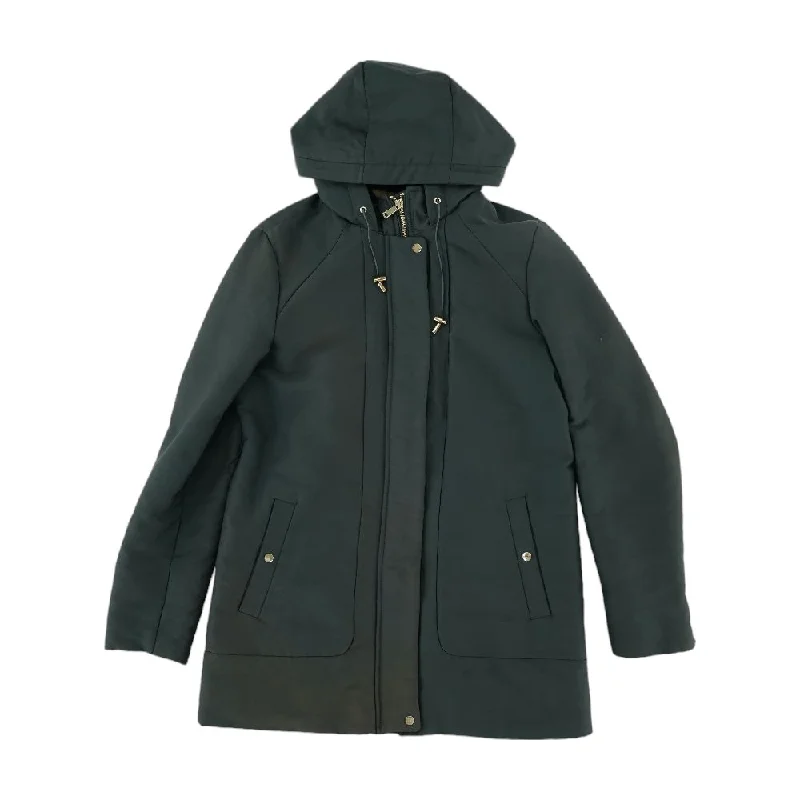 Green Solid Puffer Jacket