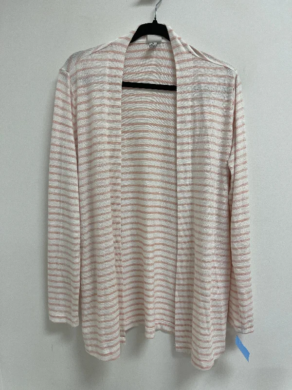 Sweater Cardigan By A New Day In Pink & White, Size: M