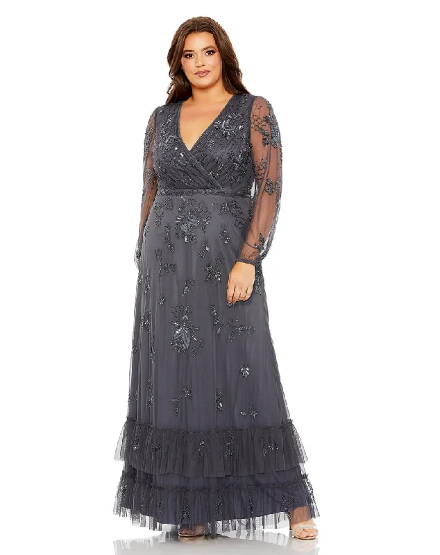 Mac Duggal 9247 Long Sleeve Formal Plus Size Dress