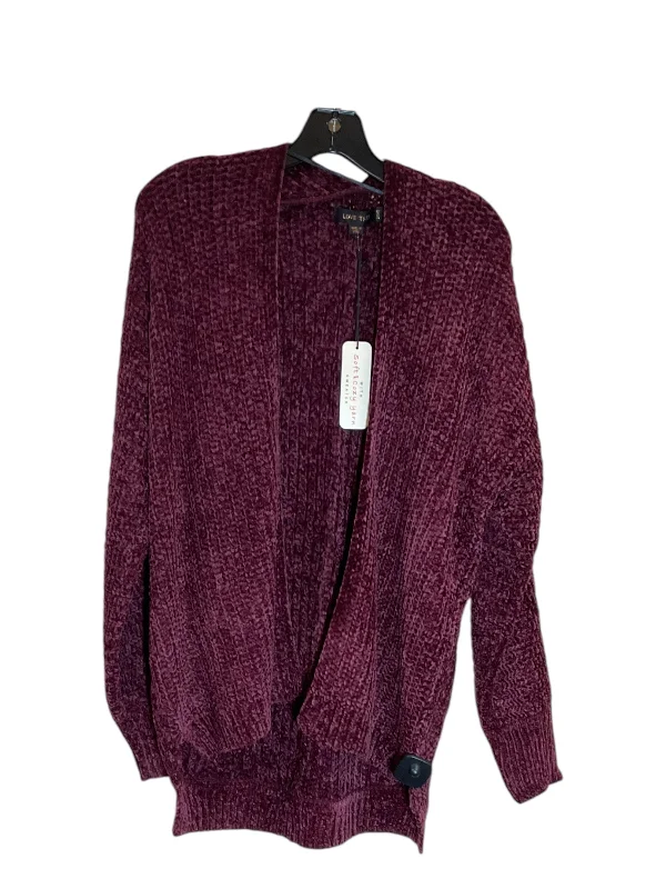 Sweater Cardigan By Love Tree In Maroon, Size: L