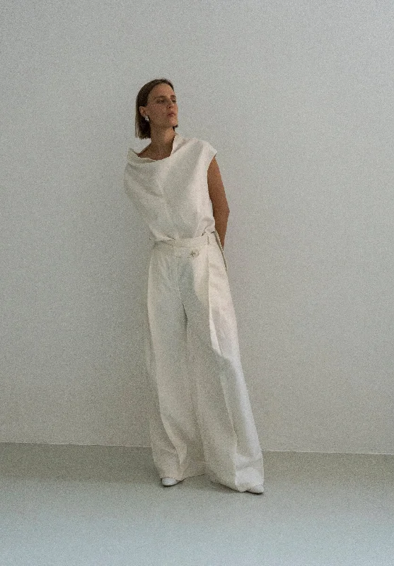 Lutsk Cream Wide Leg Trousers