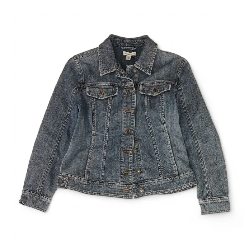 Blue Solid Denim Jacket