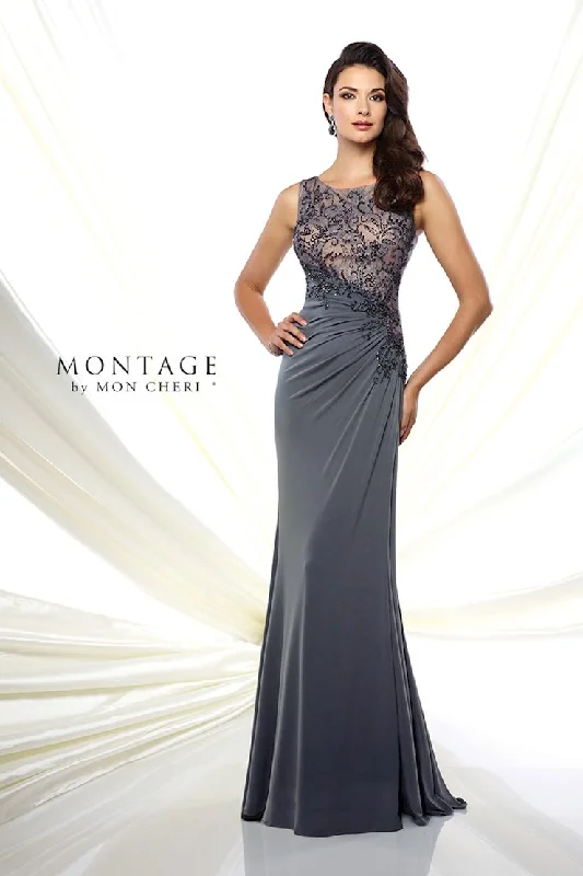 Montage 116947 Long Evening Lace A Line Mother of the Bride Dress