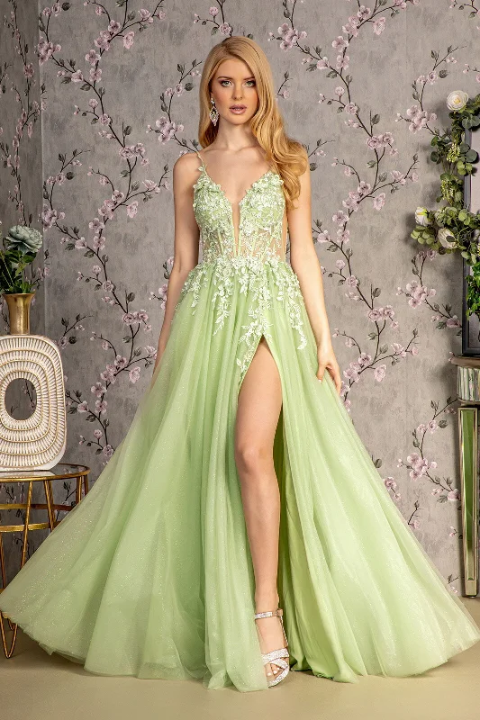 Glitter A Line Long Formal Prom Gown