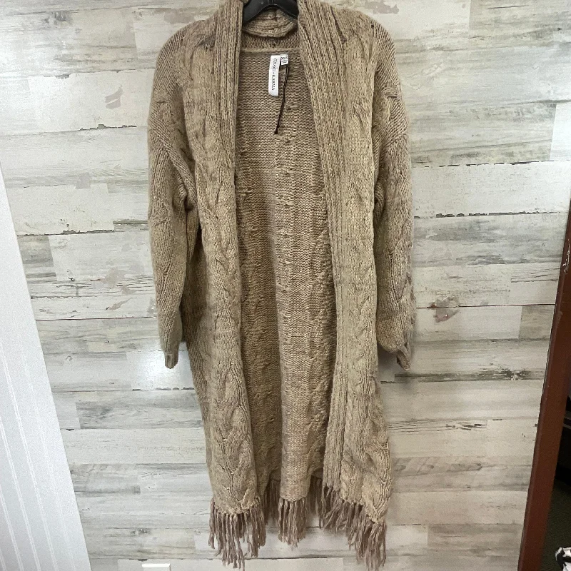 Sweater Cardigan By Grace and karma  In Tan, Size: Xs