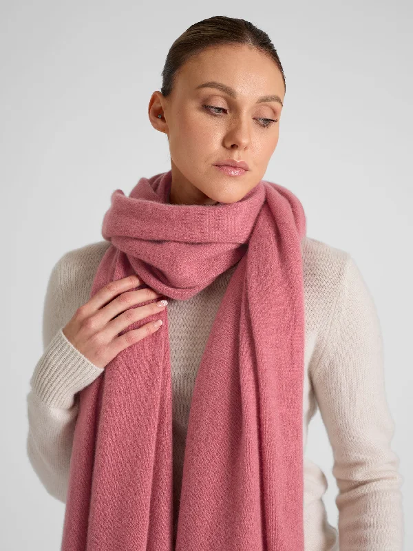 Cashmere scarf "Signature" - pink berry