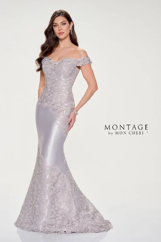 Montage M846 Long Evening Fitted Mermaid Floral Formal Dress