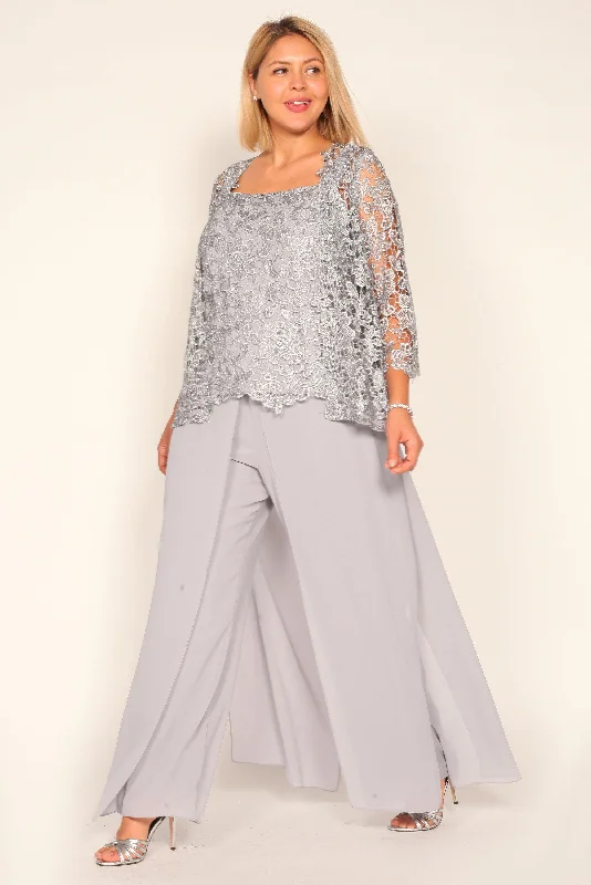 Marina Silver Mother of the Bride Pant Suit