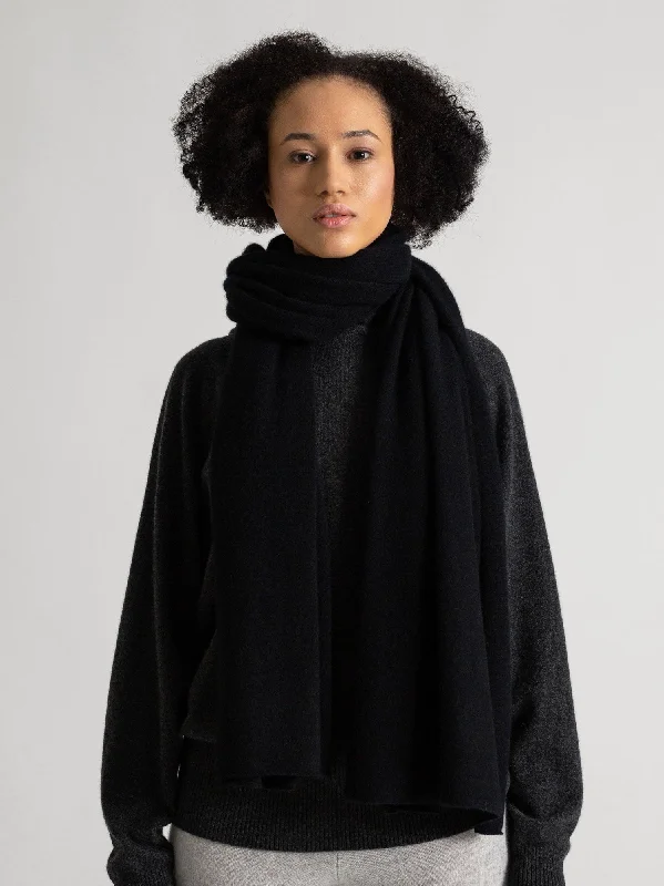 Cashmere scarf "Signature" - black