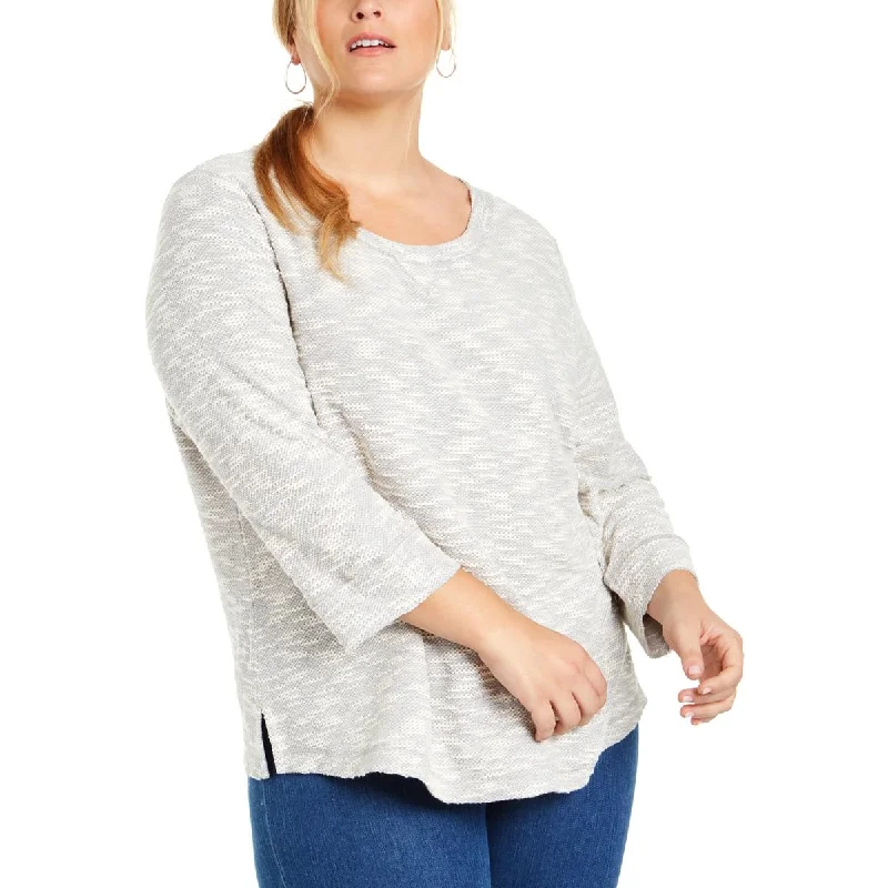 Plus Womens Textured Fitness Sweatshirt