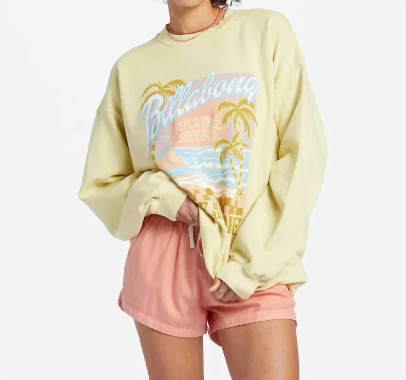 Ride In Oversized Crew Sweatshirt In Sunspell