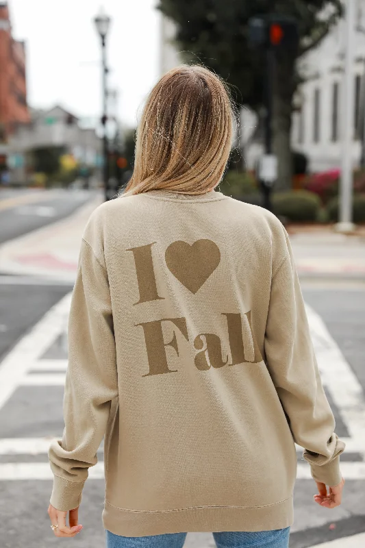 Tan I Love Fall Sweatshirt