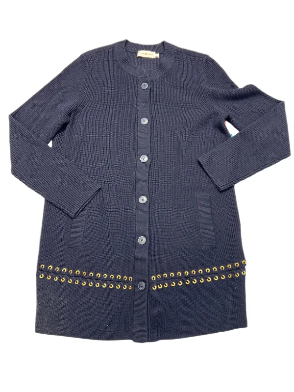 Sweater Cardigan By Tory Burch In Navy, Size: L