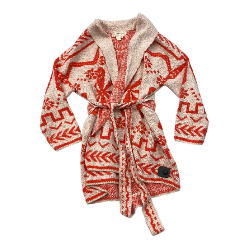 Sweater Cardigan By Cmc In Red & White, Size: M