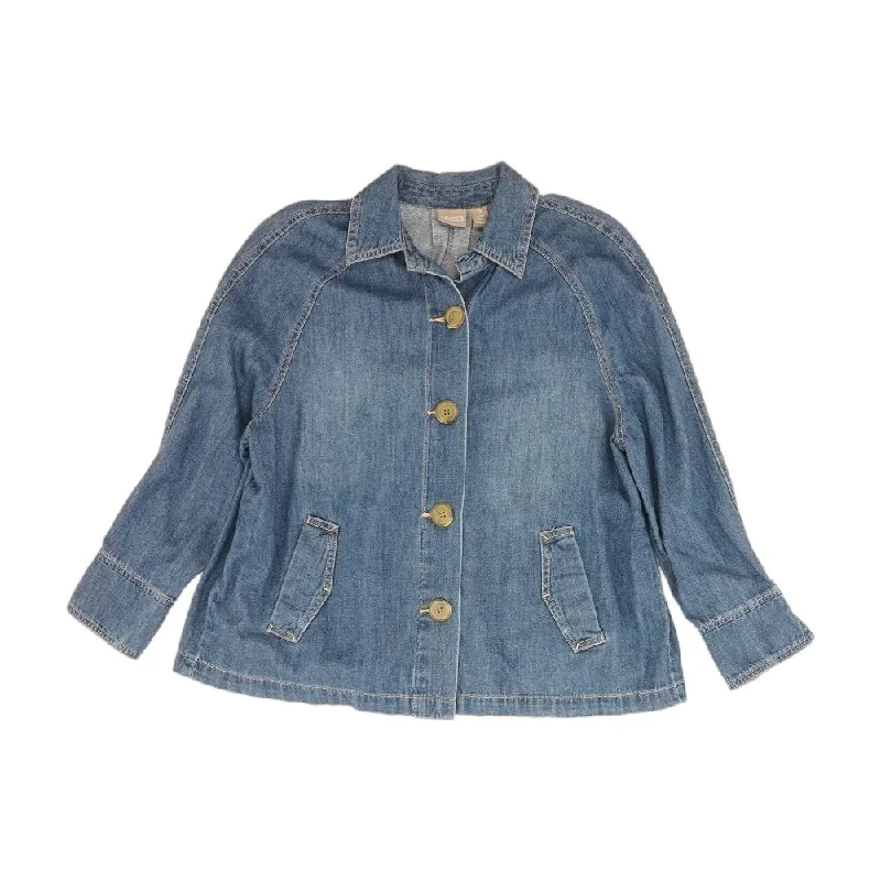 Blue Solid Denim Jacket