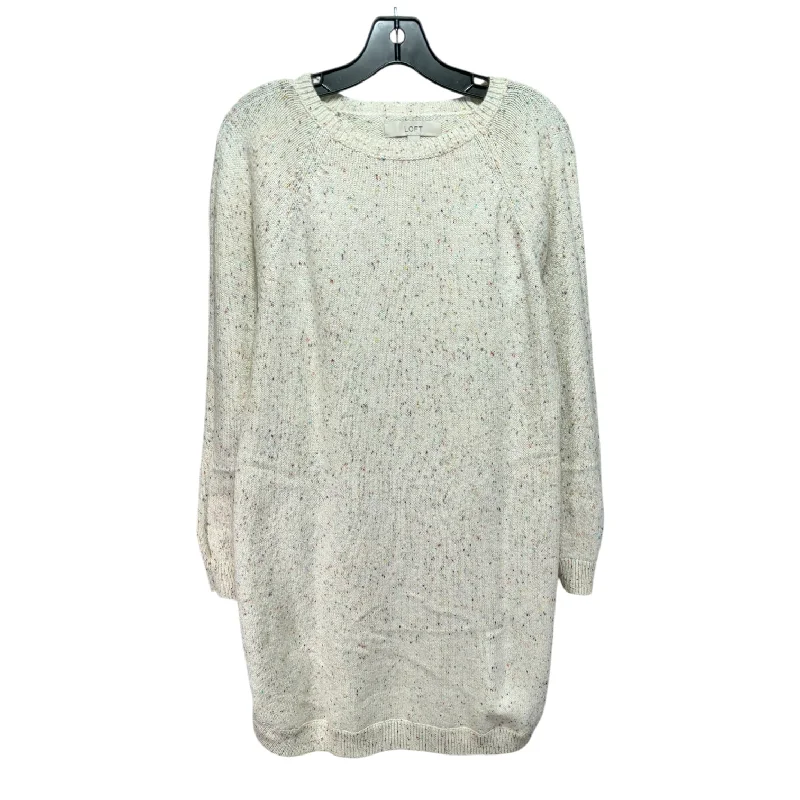 Dress Sweater By Loft In Cream, Size: L