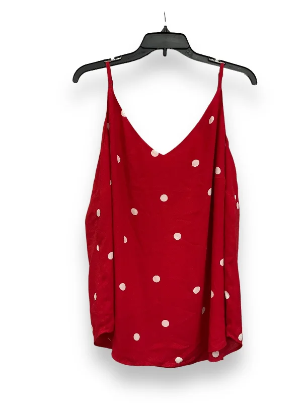 Red Blouse Sleeveless Loft, Size 1x