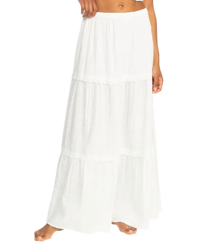 Beachside Maxi Skirt In White