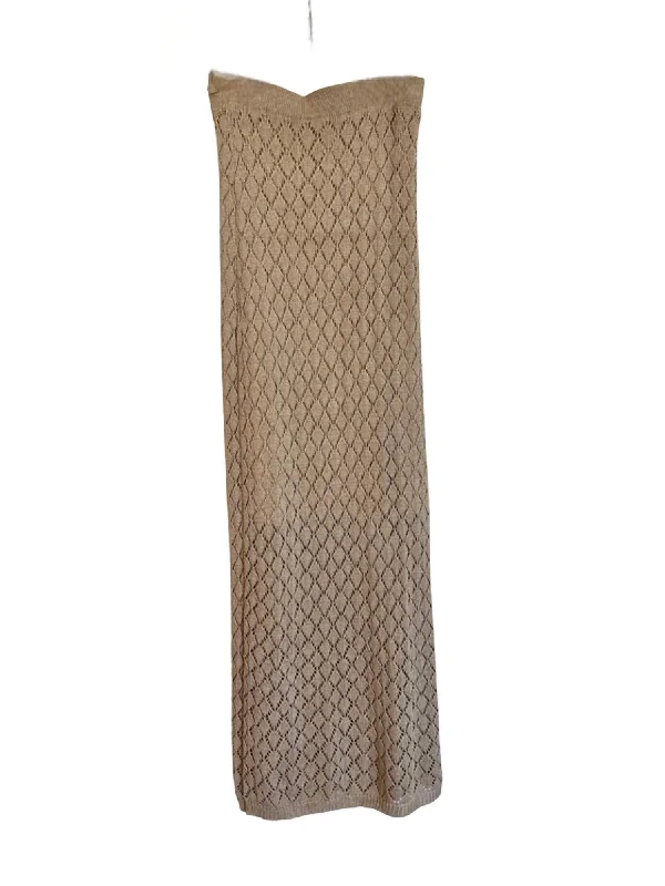 Diamond Patterned Maxi Skirt In Gold