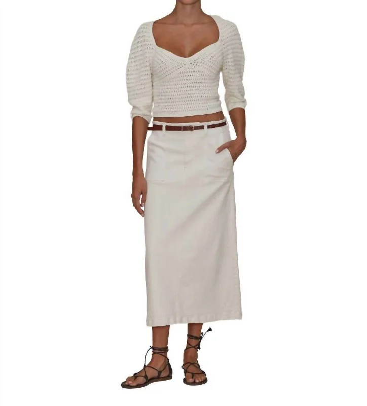 Jocelyn Midi Skirt In Bone