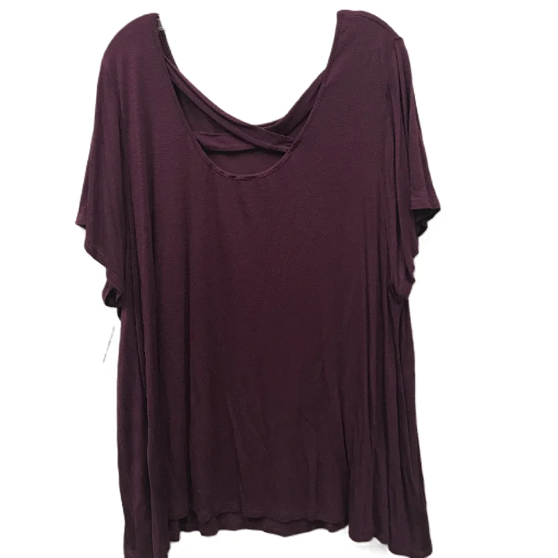 Purple Top Short Sleeve By Lane Bryant, Size: 4x