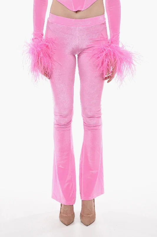 Adriana Hot Couture Boot Cut Chenille Pants with Side logo