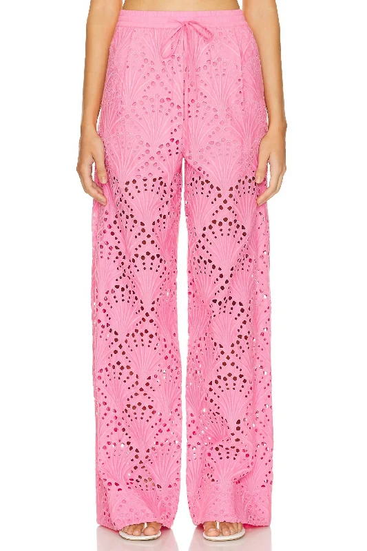 Fab Broderie Anglaise Pant In Bubblegum