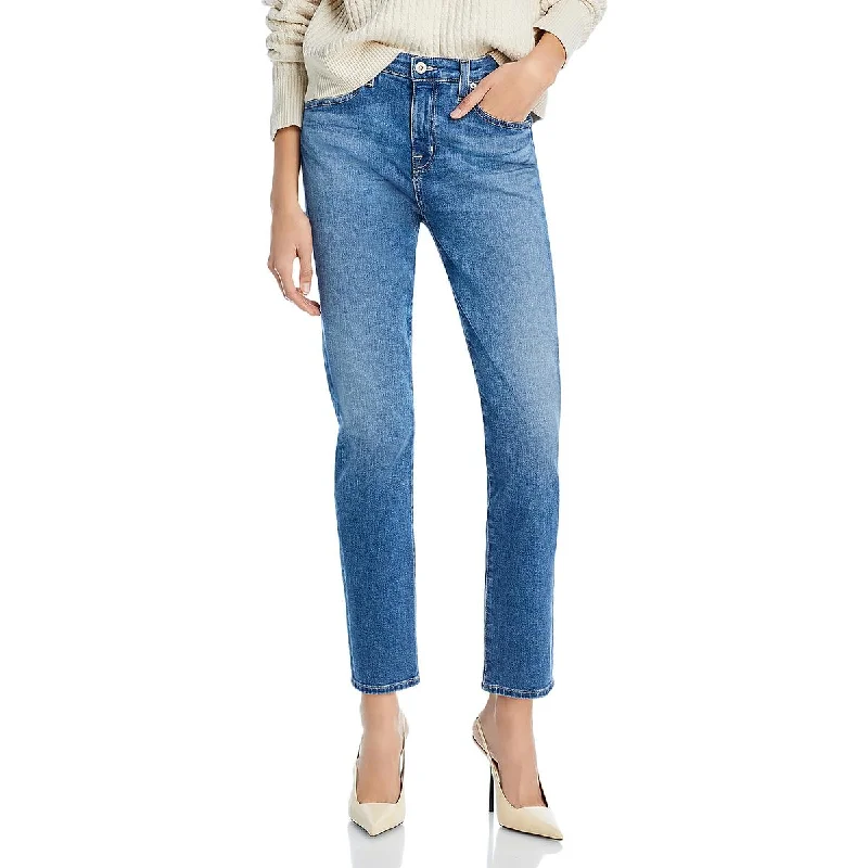 Womens Mid Rise Ankle Ankle Jeans