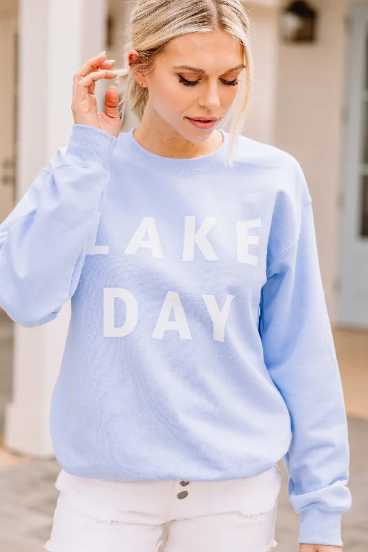 Lake Day Light Blue Graphic Sweatshirt