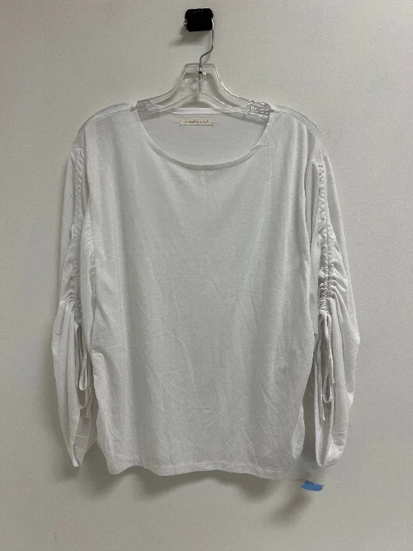 Top Long Sleeve By Do Everything In Love In White, Size: Osfm