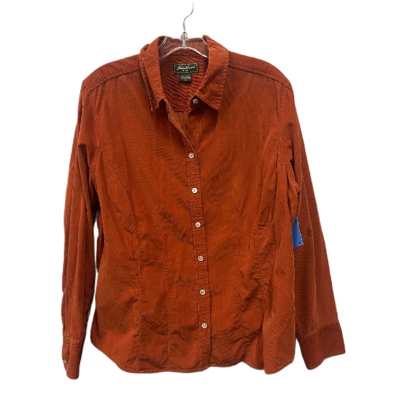 Top Long Sleeve By Eddie Bauer In Orange, Size: Xl