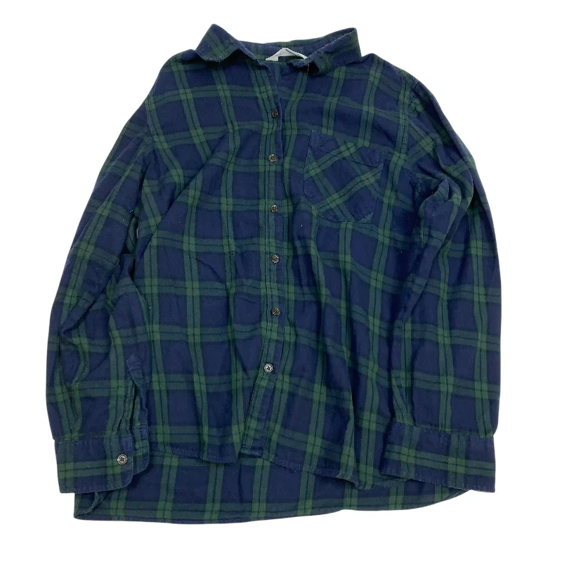 Top Long Sleeve By Old Navy In Blue & Green, Size: Xl