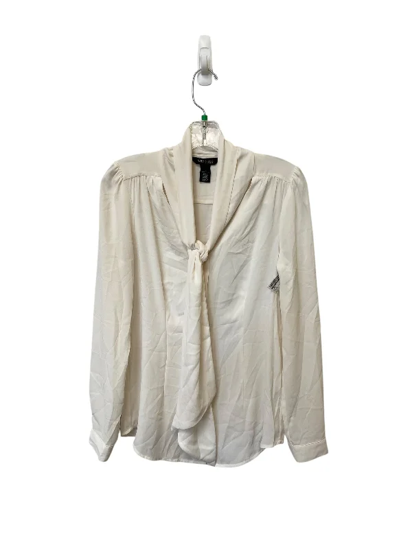 Top Long Sleeve By White House Black Market In Cream, Size: 4