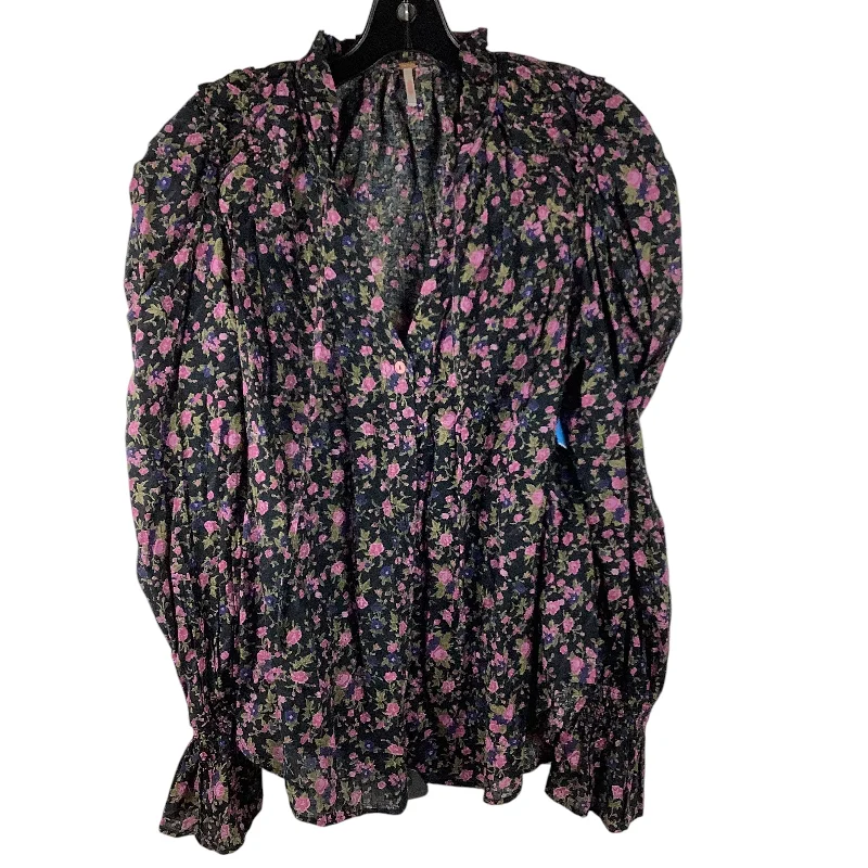 Top Long Sleeve By Free People In Floral Print, Size: M